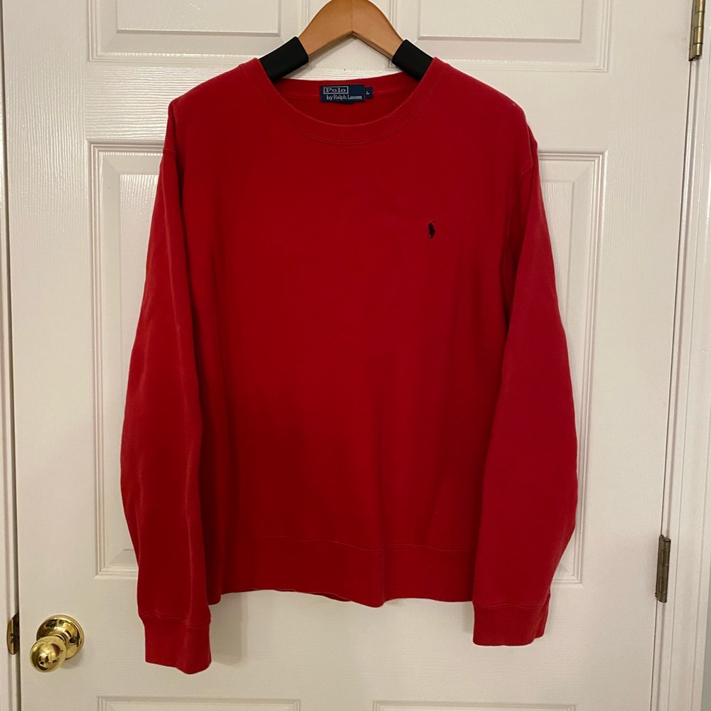 Polo Sweatshirt- Red